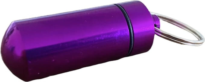 Bijoux by Ive - Waterdichte Sleutelhanger - Pillenkoker - Multifunctioneel - Paars - Aluminium
