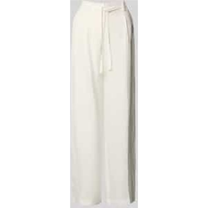 Wide leg broek van linnenmix met riem