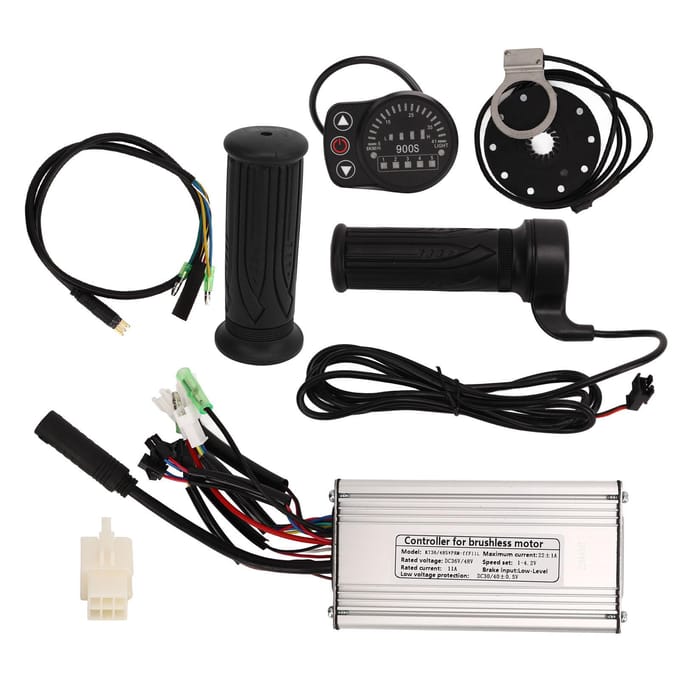 22A Elektrische Fiets Sinusgolf Controller LED900S Display Gashendel Handvatten Kit voor 500W Motor black