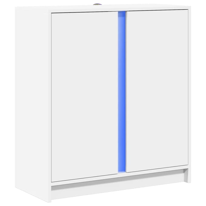 vidaXL - Dressoir - met - LED - 77x34x85 - cm - bewerkt - hout - wit