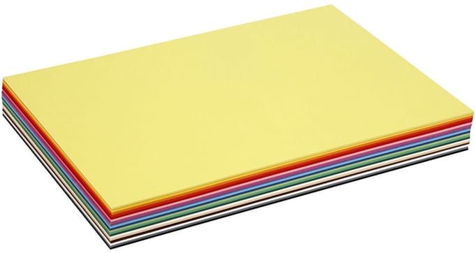 Gekleurd karton, A3 297x420 mm, 180 gr, 300 div vellen, diverse kleuren