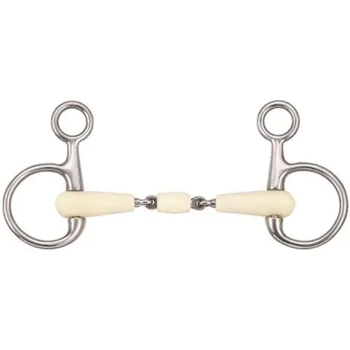 Dubbelgebroken paardenbit + rol Soyo Happy mouth