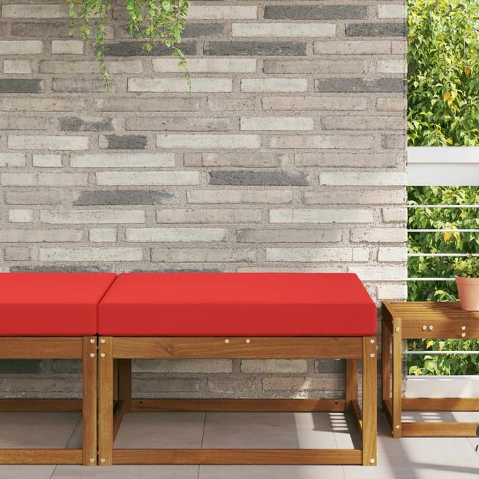 vidaXL - Buitenbankkussen - Polyester - Rood - 80 - x - 80 - cm