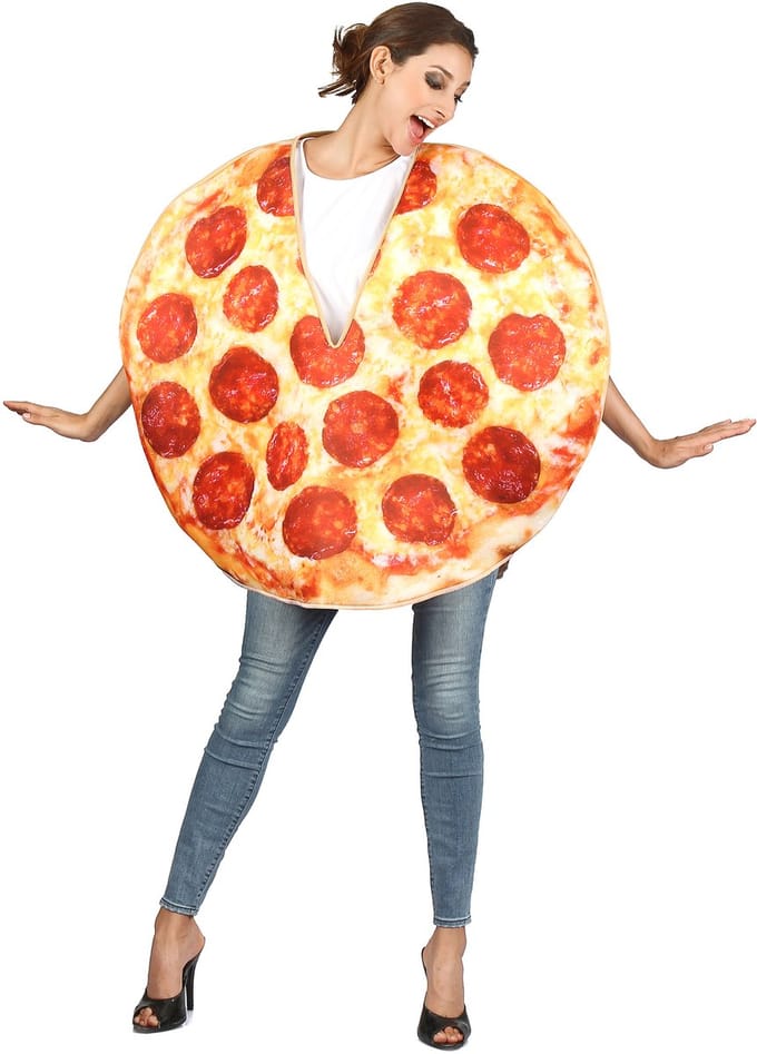 Vegaoo - Pepperoni pizza kostuum voor volwassenen