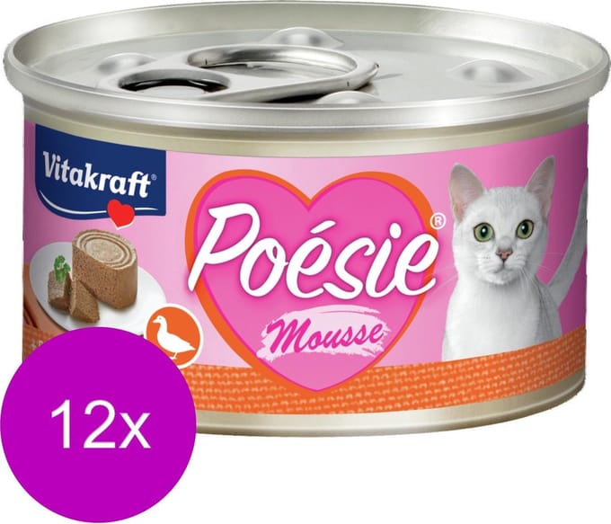Vitakraft Poésie Mousse Blikje - Kattenvoer - Eend - 12 x 85 g