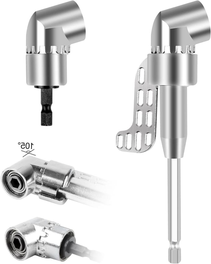 Hoekschroevendraaier Accessoire met 2 Boorbits, 1/4 Inch Hex Shank voor Garage en Kluswerk