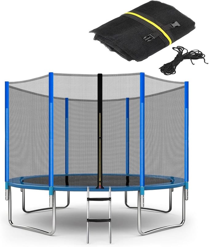 Trampolinenet Veiligheidsnet voor 366 cm Diameter met 8 Palen