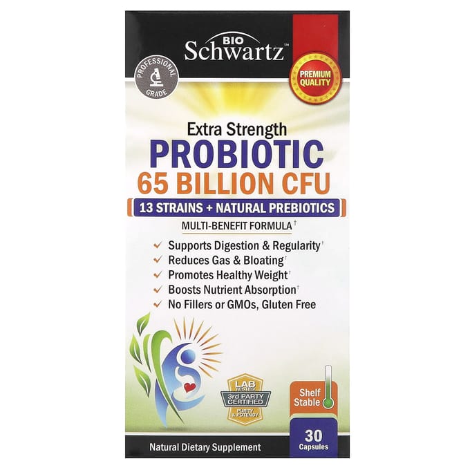 Force Extra, Probiotique, 65 Milliards d'UFC, 30 Capsules