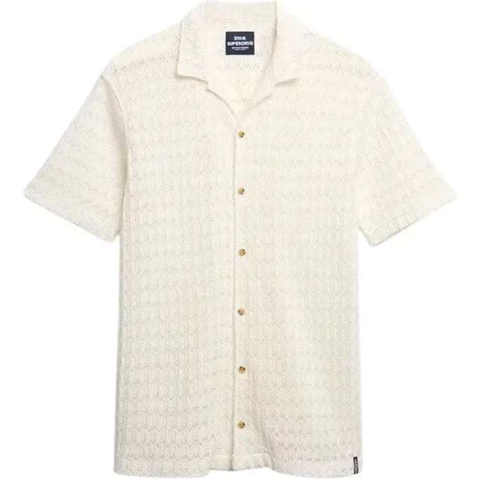 Superdry - Gebreid overhemd met textuur - Heren - Shirts