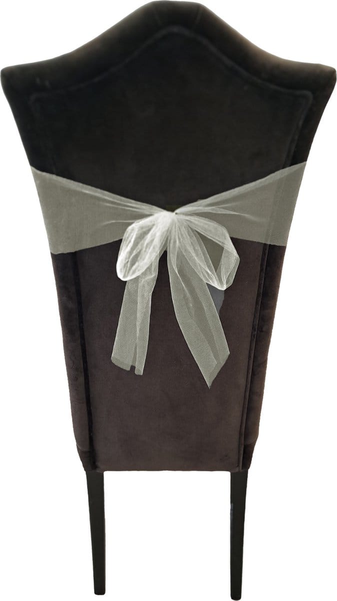 Tule stof op rol - creme wit - 30cm x 9meter - Organza/mesh decoratie stoffen