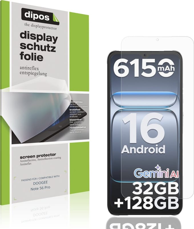dipos – 4x Matte Beschermfolie geschikt voor DOOGEE Note 56 Pro | Krasbestendige & antireflecterende Screenprotector Ultra-Thin
