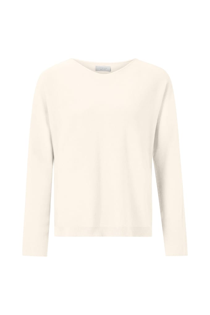 Rich & Royal Boat Neck Seamless Pearl White Größe: L | Longsleeves Outlet | Damen | Weiß