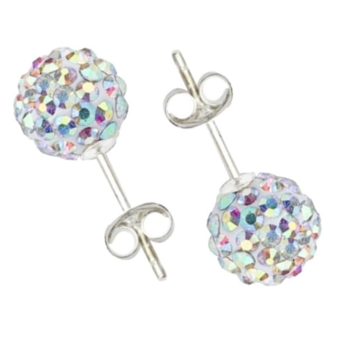 Fako Bijoux® - Oorbellen - Disco Dots Steker - Wit MC