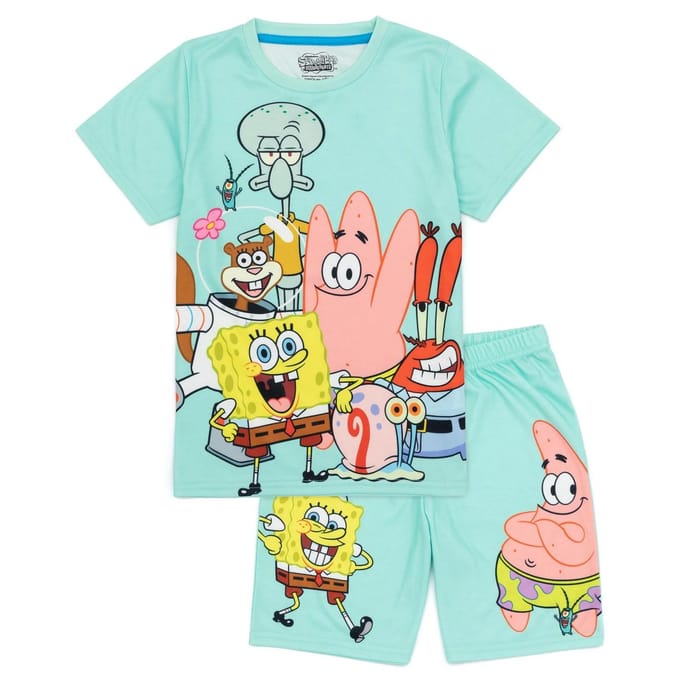 Ensemble Pyjama Court Enfant Bob l'Éponge 11-12 bleu
