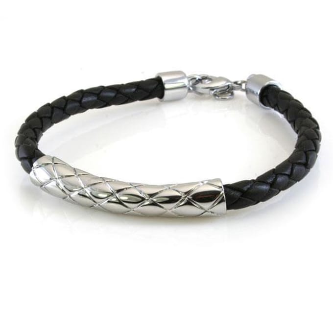 Brosway herenarmband van leer en staal