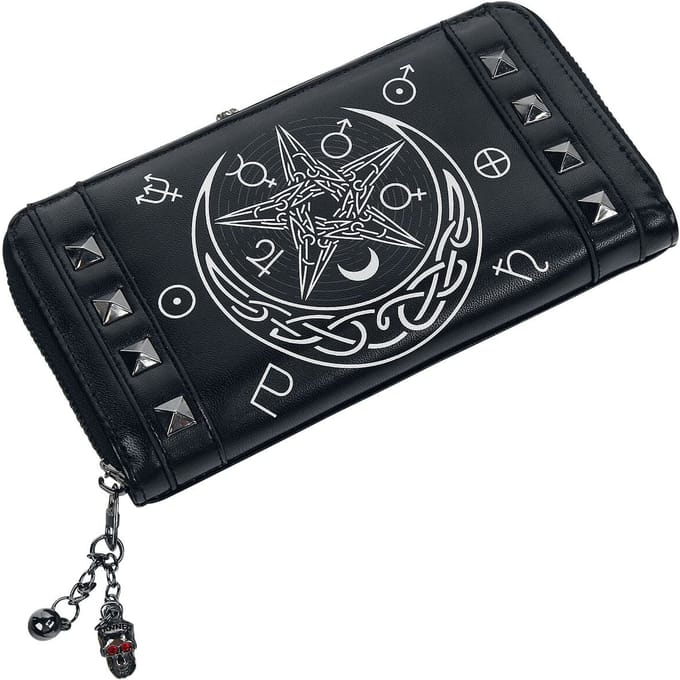 Banned - Gothic Portemonnee - Hollow - voor Vrouwen - zwart-wit