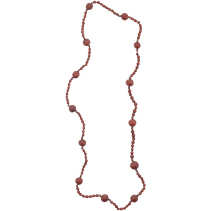 Behave – Ketting – Hout – Boho – Roodtint – 88 cm – Nikkelvrij