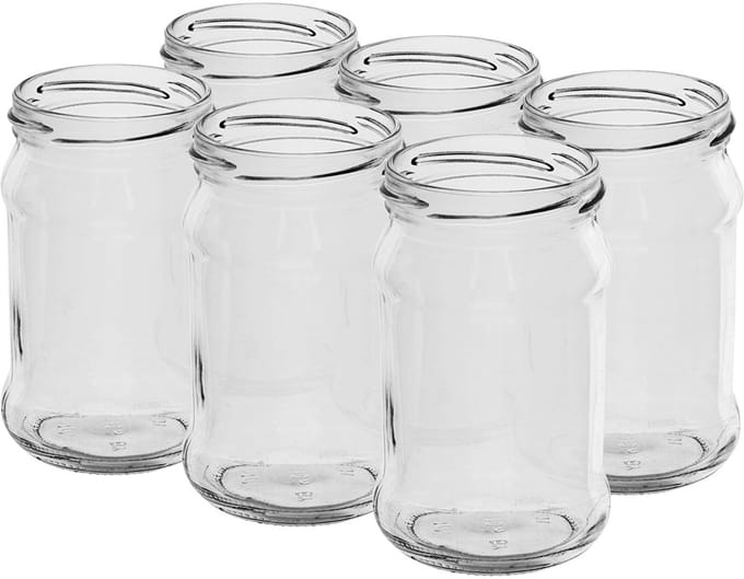 Browin - Glazen Pot - 300 ml - Diameter 66 mm - Set van 6