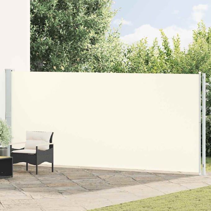 vidaXL - Tuinscherm - uittrekbaar - 180x614 - cm - crème