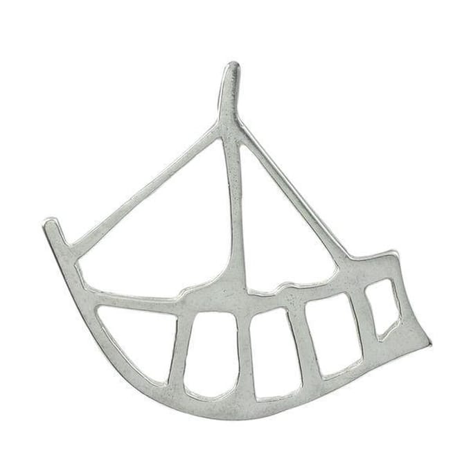 AuBor ®. Broche. Zilver. De boot. Grote zilveren broche