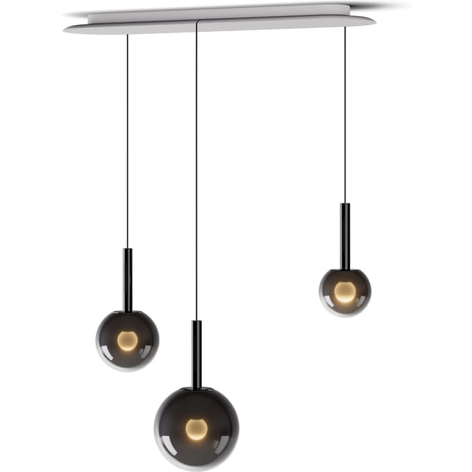 Occhio Luna Cloud 3 L Hanglamp - OcchioDarkChrome - L 20 - 170 cm