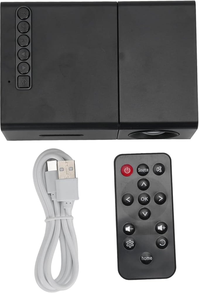Draagbare Beamer - Mini Projector - Thuisbioscoop Buiten - WiFi Bluetooth Connectie - 100 Inch Display - Zwart