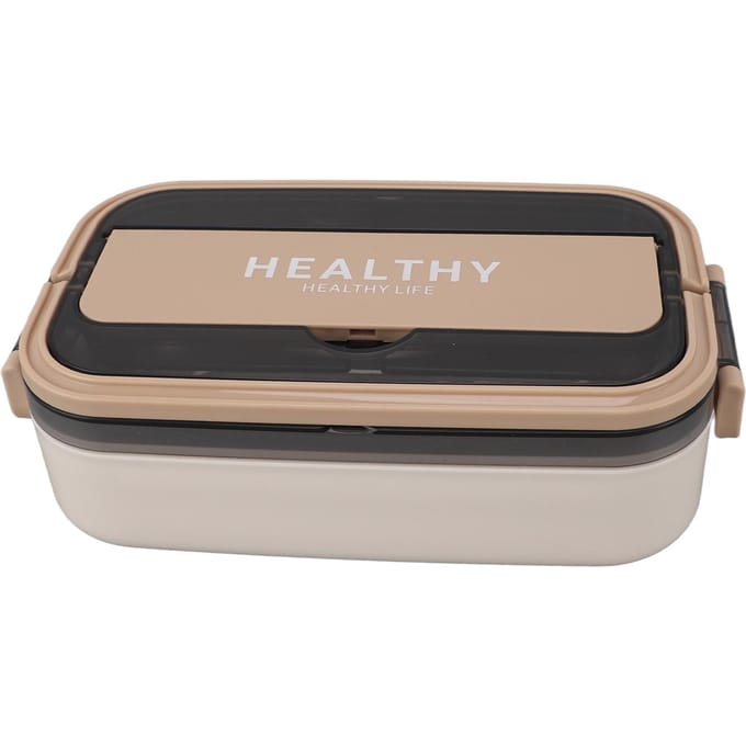 Boîte à lunch Bento Acier Inoxydable 316 Capacité 700ml Étanche Passe au Micro-ondes Récipient Bento pour L beige