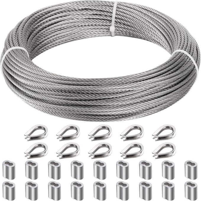 Roestvrijstalen Kabel 3mm Draadkabel voor Balustrade en Reling, 30 Meter