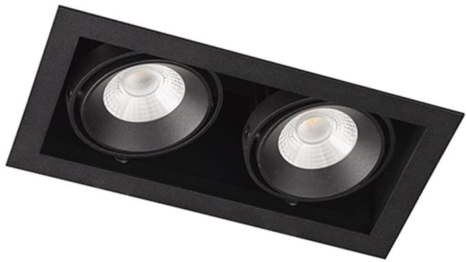 Inbouwspot Mat Zwart 7Watt Led 2 Lichts