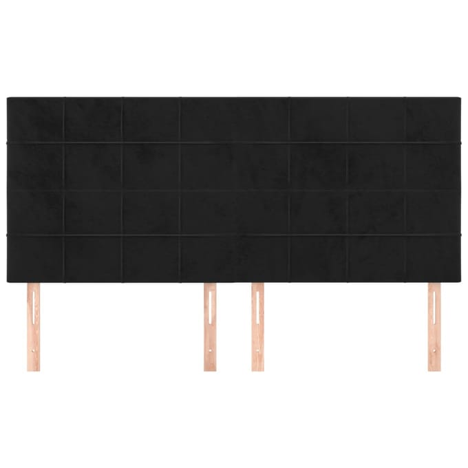 vidaXL - Hoofdbord - zwart - 180x5x118/128 - cm - fluweel