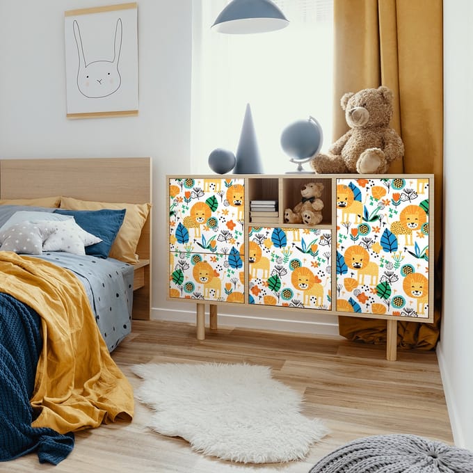 Sticker voor kindermeubels: De Leeuwenkoning van de Jungle, 60 x 90 cm