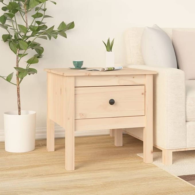 vidaXL - Bijzettafel - 50x50x49 - cm - massief - grenenhout