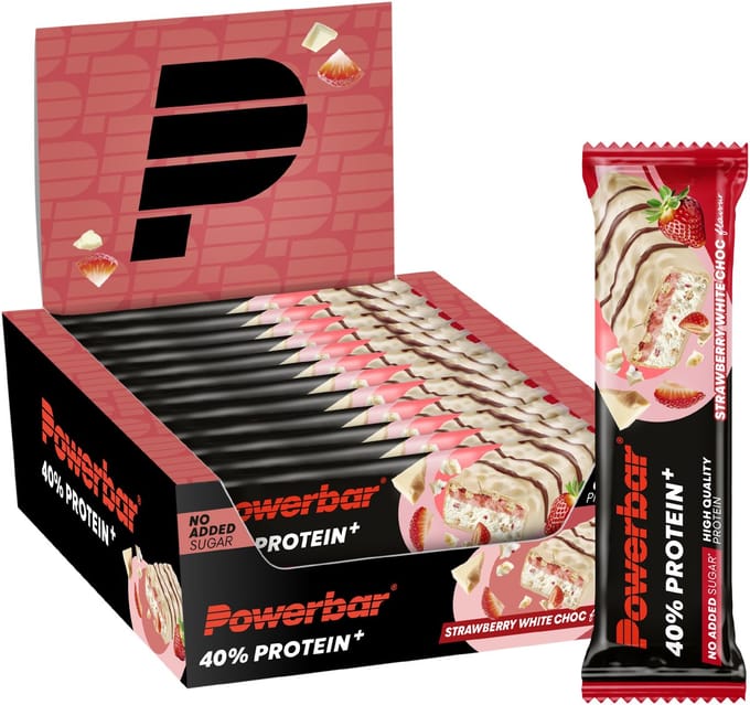 Powerbar eiwitreep | 40% Protein | Low Sugar | Strawberry White Choco - 40g (12 stuks)