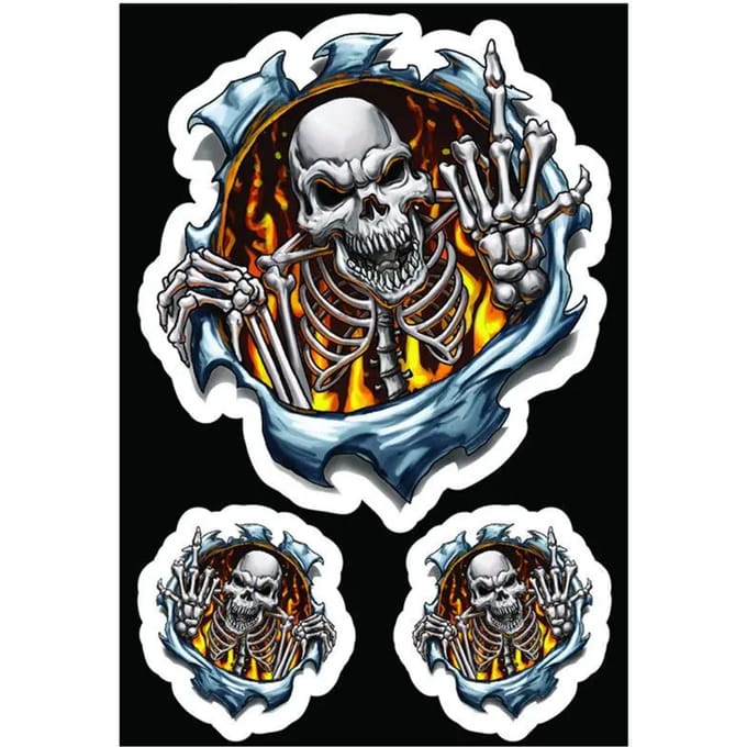 Stickers Lethal Threat Finger Skull LT55072