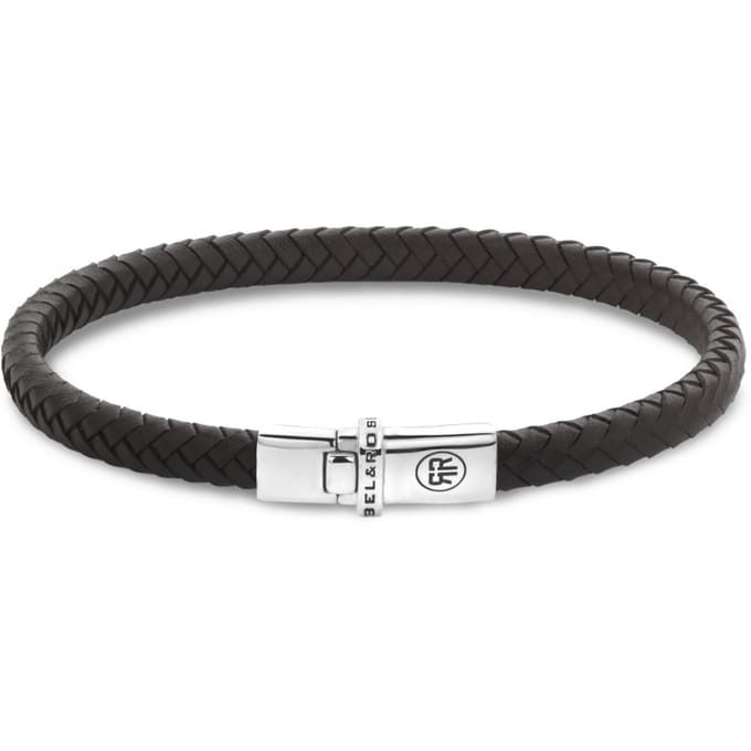 Rebel & Rose Xtra Small Braided Brown Armband RR-L0175-S – Leer