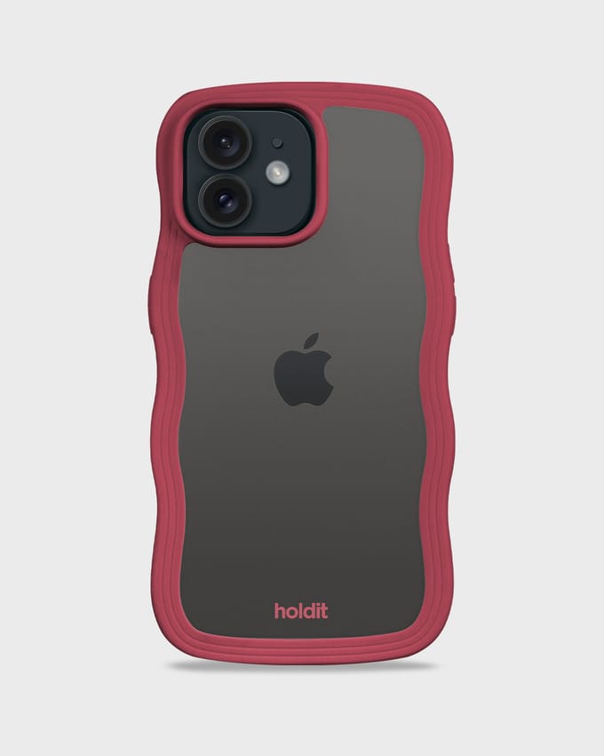 Phone Case Wavy Red Velvet/Transparent iPhone 12