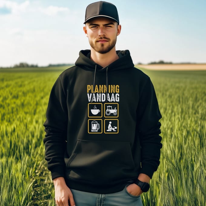 AGRIFANS® Planning Vandaag - Heren Hoodie - L