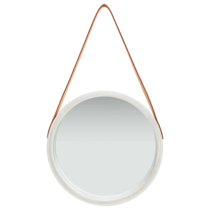 vidaXL - Wandspiegel - met - band - 40 - cm - zilverkleurig