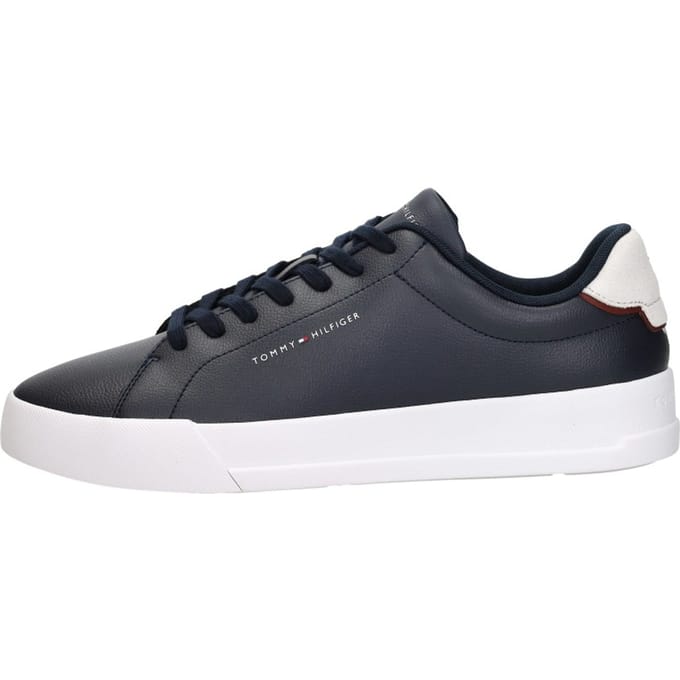 Tommy Hilfiger - Heren Sneakers Court Leather - Blauw - Maat 46