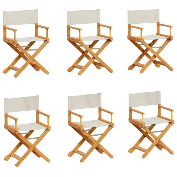 vidaXL - Inklapbare - stoelen - 6 - st - stof - crèmewit