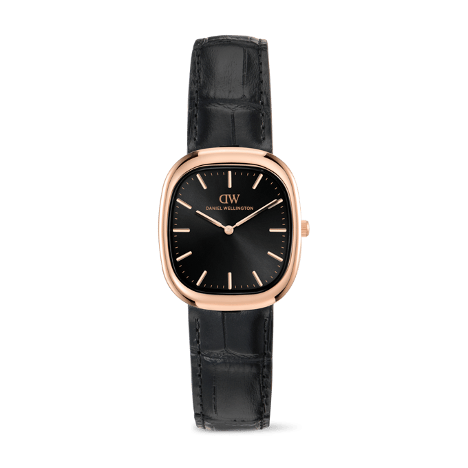 Daniel Wellington DW Watch Cort Black Leather Rose Gold 30mm