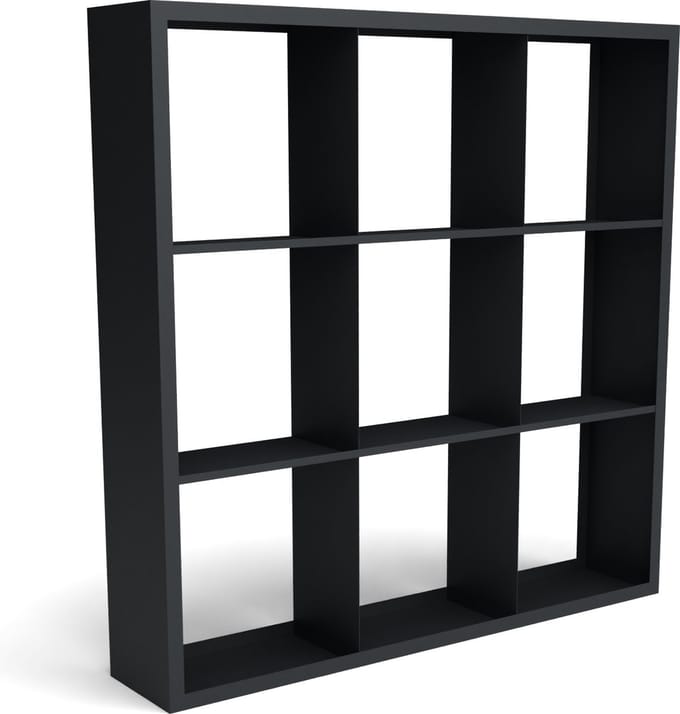 Beltza zwarte houtopslag onderverdeling 9 vakken 2000x385x2000 mm