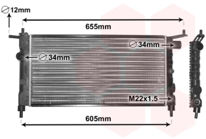 Van Wezel - RADIATOR VOOR OPEL COMBO B 1993-2000 1300149