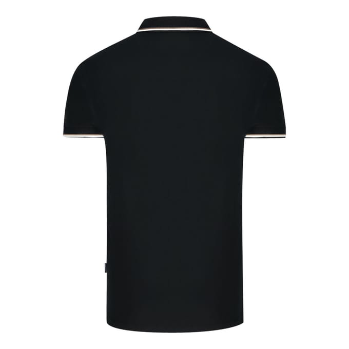 Aquascutum London getipt zwart poloshirt