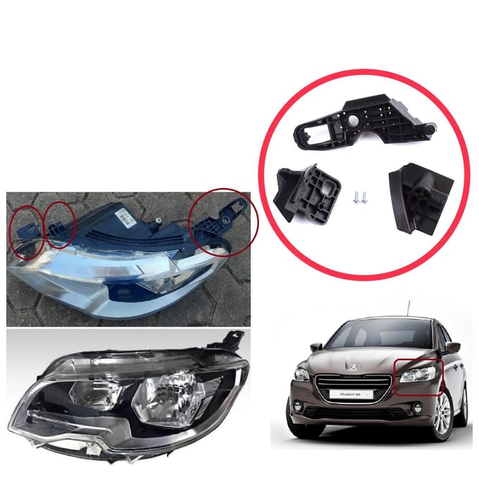 BHL577-1 Koplamp Houder Montage Reparatie Beugel Lip Set Linkerkant voor Peugeot 301 2017-2024 Facelift 9817298380