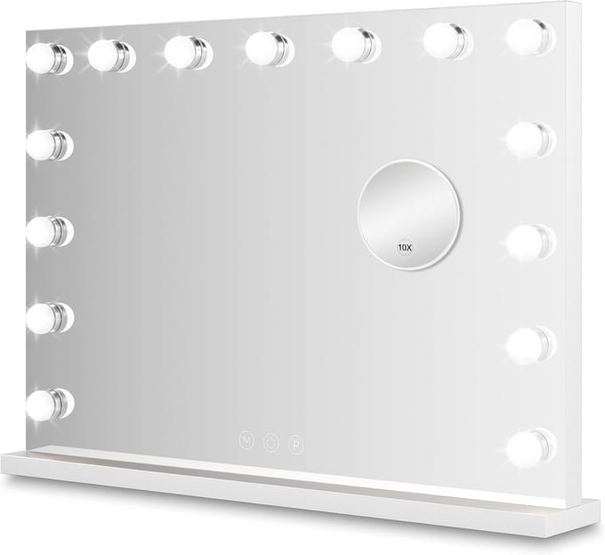 Make Up Spiegel met Verlichting en Dimbare Functie - 10x Vergroting - 58 x 46 cm