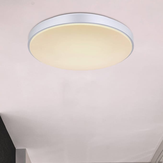 Globo Sonny LED plafondlamp, zilver, CCT, Ø 41 cm