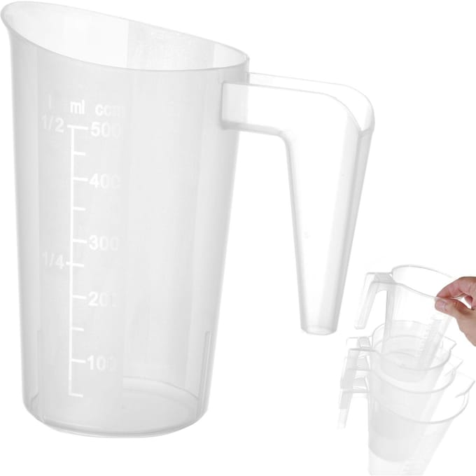 HENDI Stapelbare maatbeker – 0,5L – reliëf schaalverdeling – vaatwasmachinebestendig
