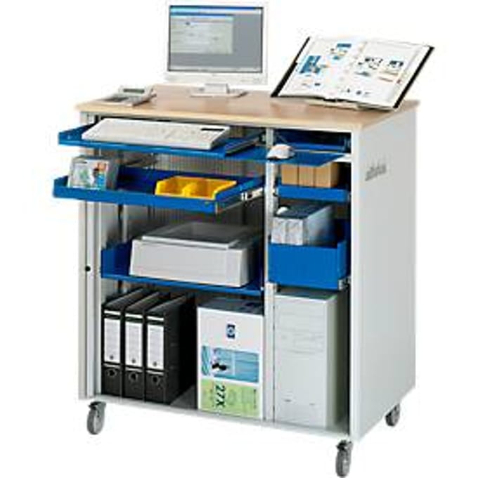 Computerstation adlatus type 6001, B 1030 x D 660 x H 1100 mm, verrijdbaar