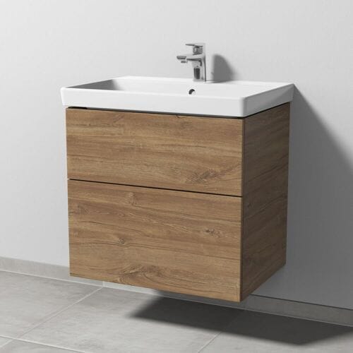 Sanipa 3way vanity base for ceramic washbasin Avento 65 cm 2 drawers with push to open SM62259